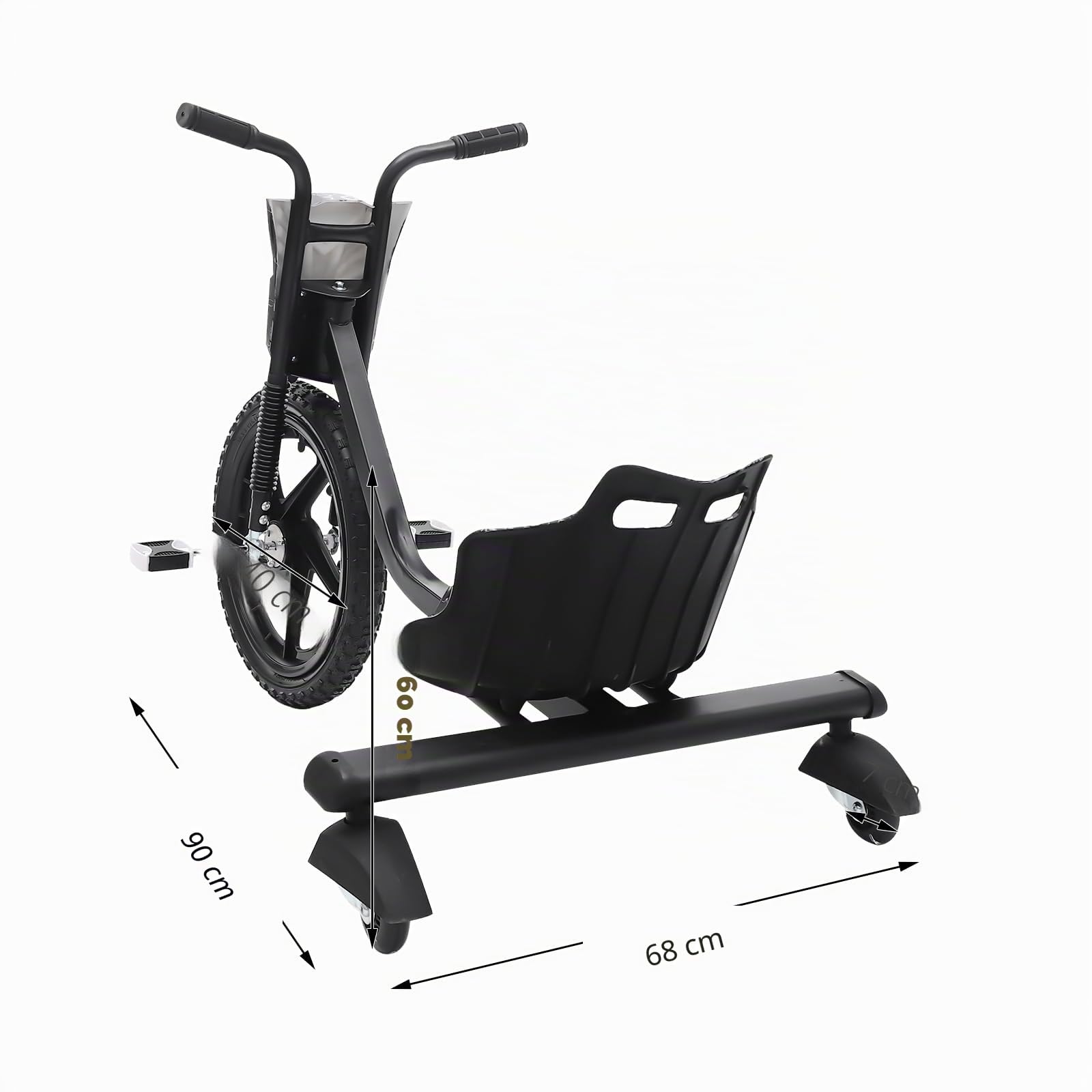 Drift Scooter Drift Trottinette pour Enfant à 360 ° 4 Longueurs réglables Drift Trike 80 kg Charge maximale Roue arrière Crazy Cart avec lumières pour Enfants 6 Ans et Plus