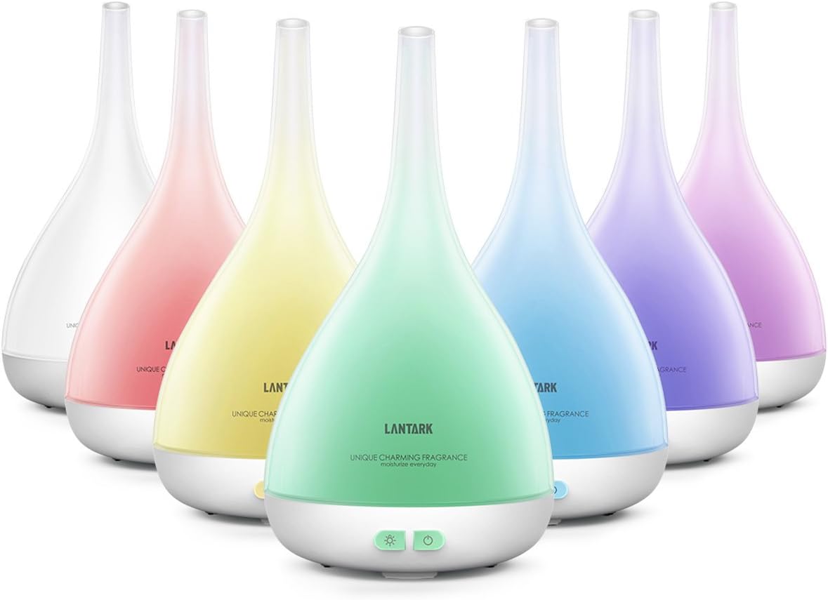 Essential Oil Diffuser Aroma Oil Ultrasonic Cool Mist Humidifier with Auto Shut-off and 7 Color LED Lights Changing(15 gradient colors),Aromatherapy Diffuser for Home Office Bedroom Yoga Sp