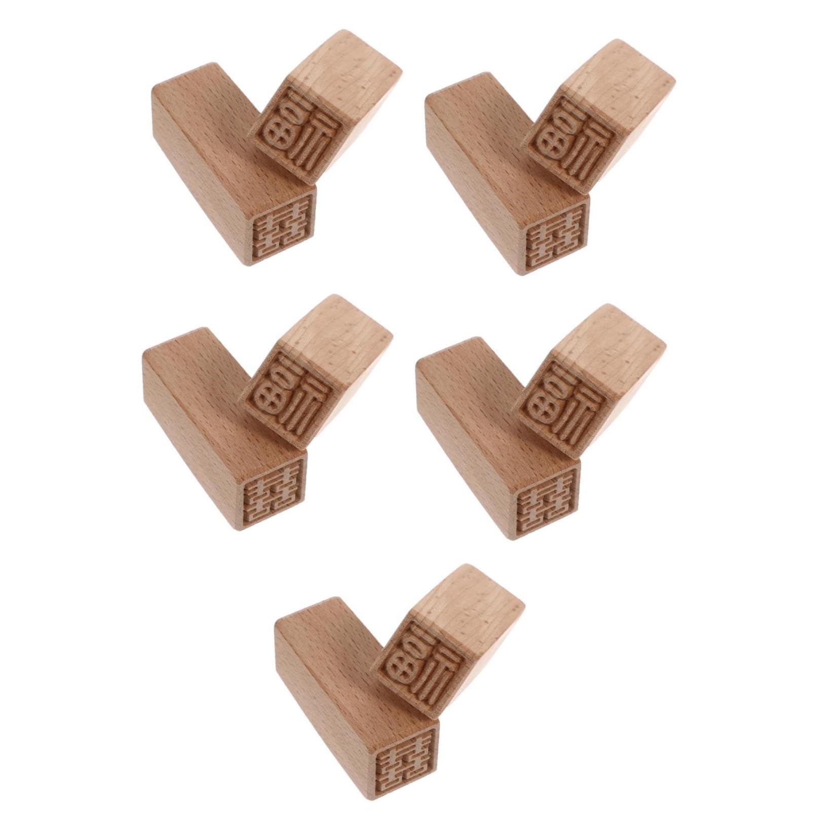 NUOBESTY Lot De 5 De Moulage En Bois Pour Gâteaux Outils De Cuisson Non Conçus Polyvalents Pour Biscuits 2 Pièces X 5