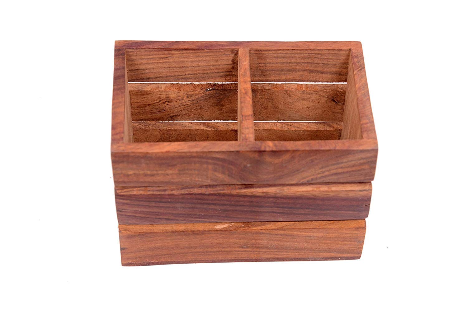 Wooden Cutlery Holder - Rustic Kitchen Stand -2