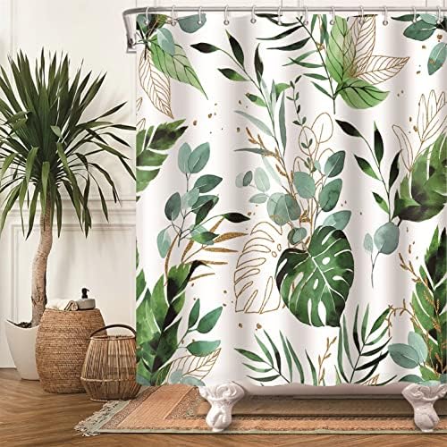 Ohocut Boho Shower Curtain Green Shower Curtain Cute Floral