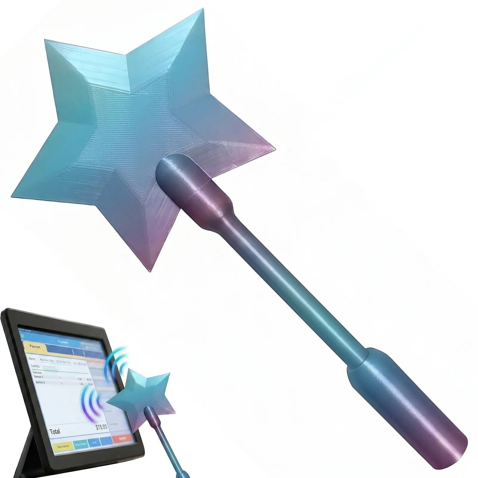 DUSKWINK Magic Wand Credit C-ard Holder | 3D Printed Contactless Payment Wand, Star Tap To Pay Card Holder for Shopping | Fun and Unique Credit Card Wallet