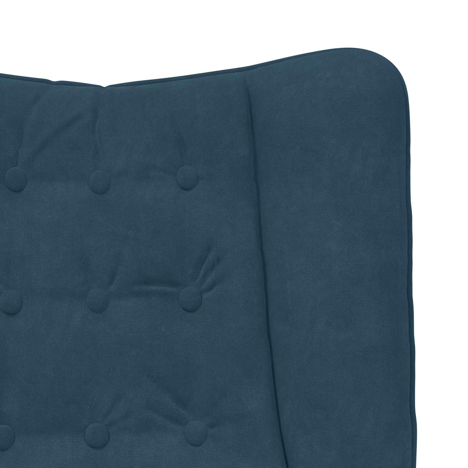 Poltrona Blu in Velluto con Braccioli Imbottiti e Gambe in Legno Massello di Hevea 63 x 67 x 94 cm, Seduta Singola Ergonomica per Soggiorno, Camera, Studio, Relax e Lettura