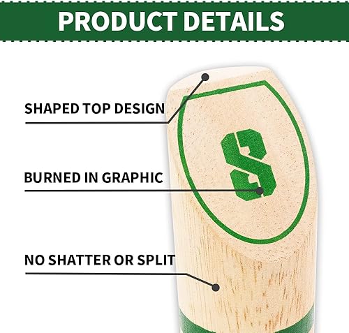 Miniatura 2 de Juego de lanzamiento de madera, juegos de lanzamiento de bloques numerados con 1 marcador, 12 pines de madera de goma de alta calidad y 1 clavija,