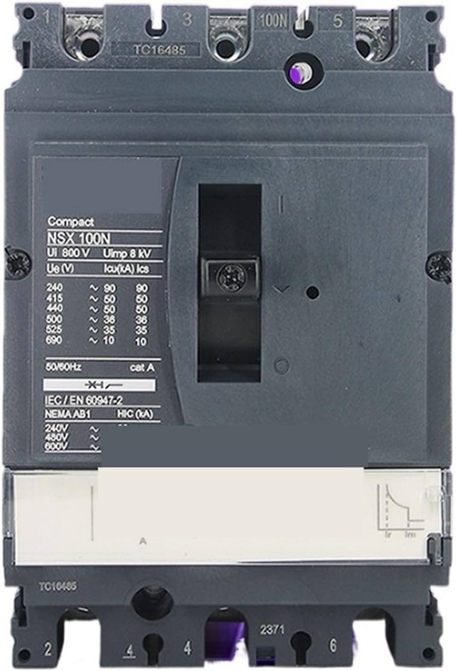 Molded case Circuit Breaker NSX100N TM16D 16A Thermal Magnetic 3-Pole Open
