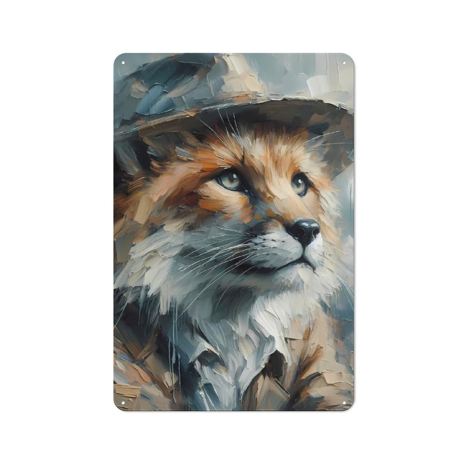 Junmoney The Day Sherlock Turned Into A Fox Classic Metal Wall Decor 30X20cm, Decorative Metal Sign For Workspace, Cafe, Shop Or Desk Area
