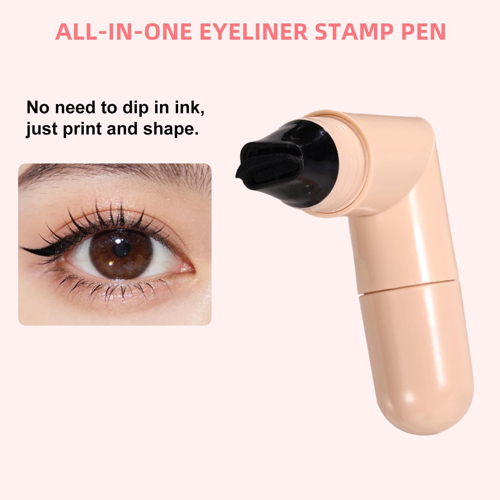 2szt Składane Stemple do Eyelinera, Dwustronny Czarny Płynny Eyeliner w Żelu w Formie Stempla dla Początkujących Łatwe Rysowanie Wykwintnego Makijażu