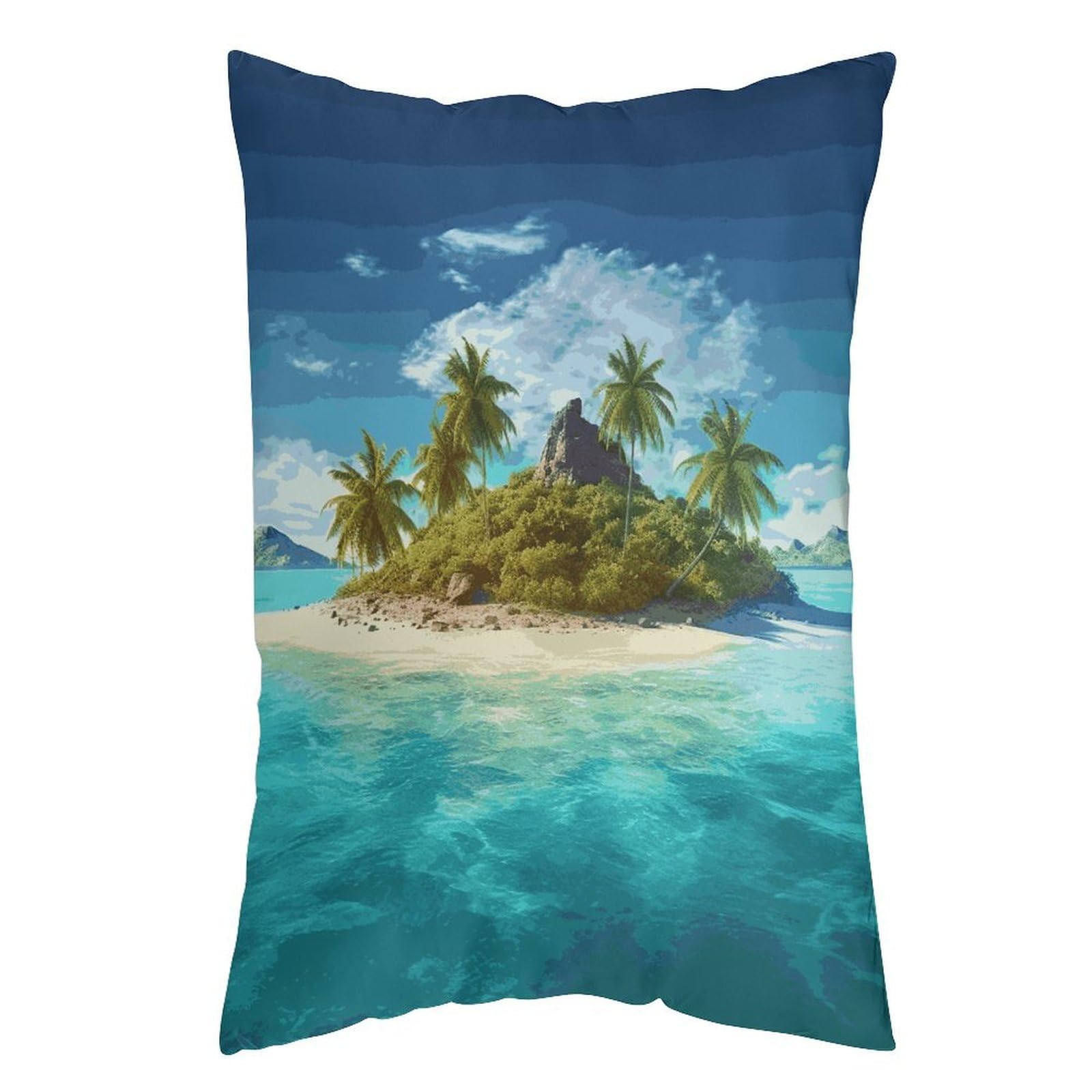 LDGSUPH Tropical Island Pillow Cases Soft Pillowcase with Invisible Zipper Wrinkle Resistant Pillow Covers Breathable Removable Pillow Protector for Bed Sofa Car 16 "x24