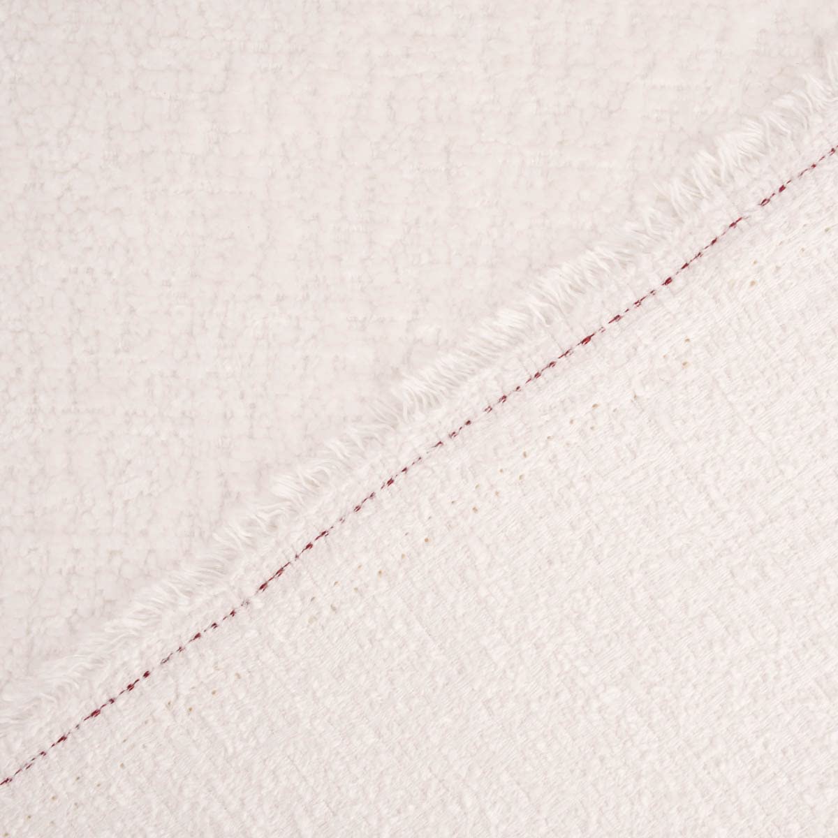 SCHÖNER LEBEN. Tissu d'ameublement - Rideau chauffant acoustique Soft Teddy Deluxe - Blanc cassé - Largeur : 1,45 m