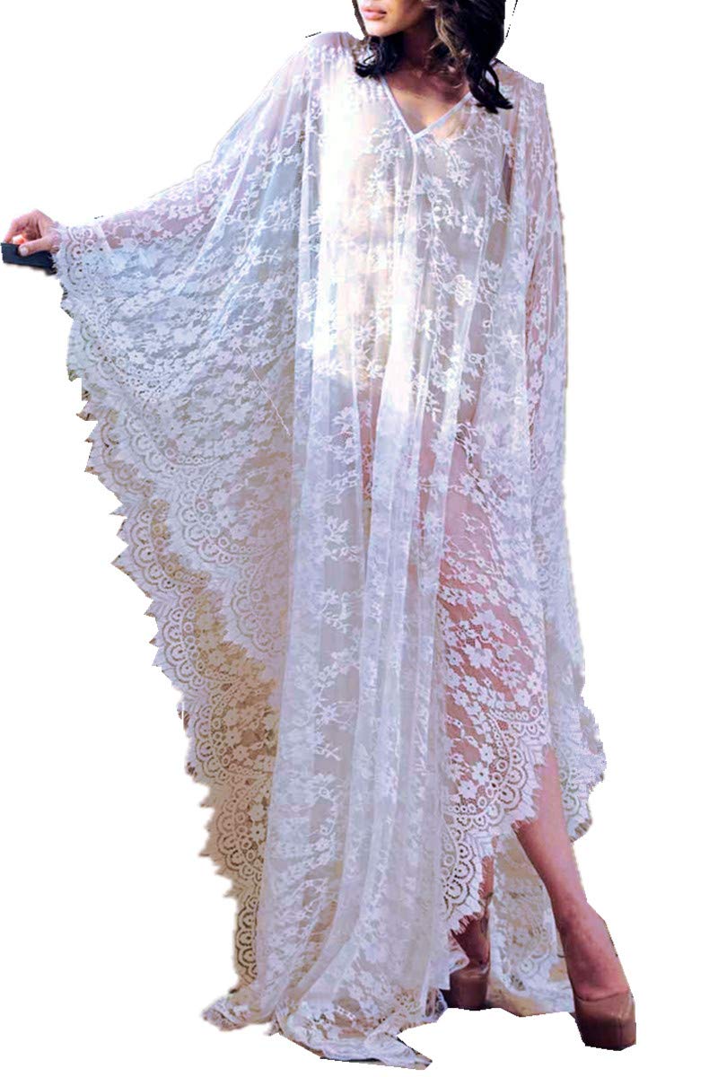 YouKD Losse Kaftan Boho Kimono Beach Bikini Cover Up Jurk Plus Size