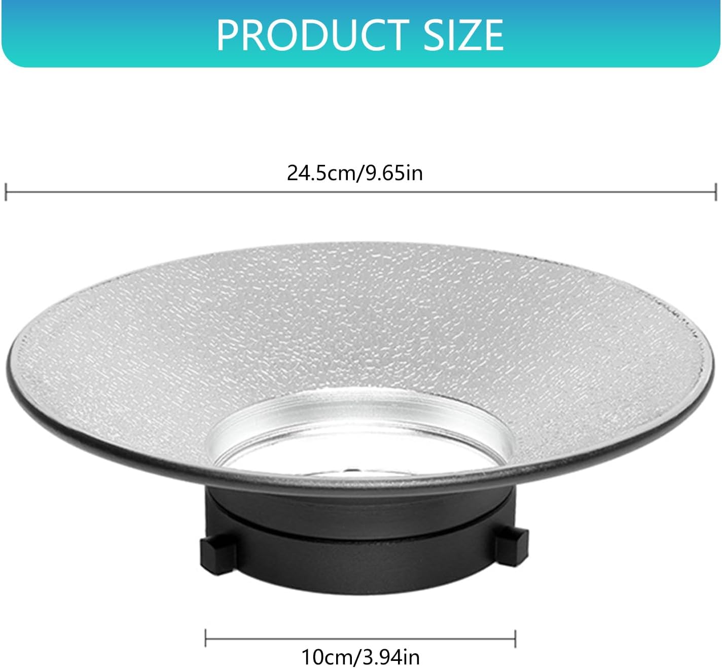 High Reflectivity Wide Angles Reflector Dish Mount for Outdoor Photography Expands Light Spread Reduces Glares Photo Refl