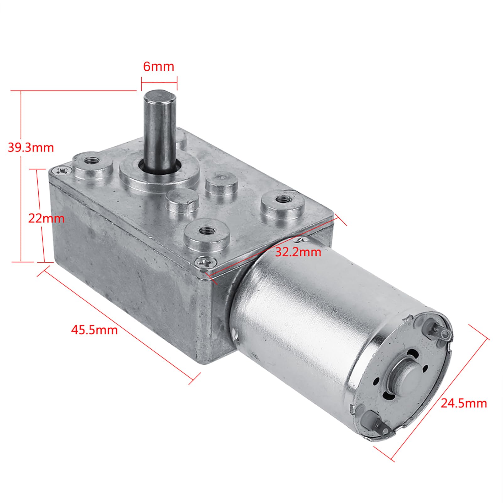 Motoriduttore a Vite Senza Fine DC 12V Reversibile, Motoriduttore Invertibile Automazioni, Scegli 5/6/20/40/62 Giri/Min Albero Verticale per Apriporta Finestre Verricelli (20RPM)