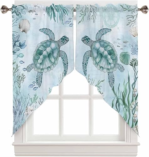 Miniatura 11 de Cenefa de cortinas con estampado de girasol marrón para ventanas de cocina, cortinas retro con bolsillo para barra, cortinas del suroeste, cortinas