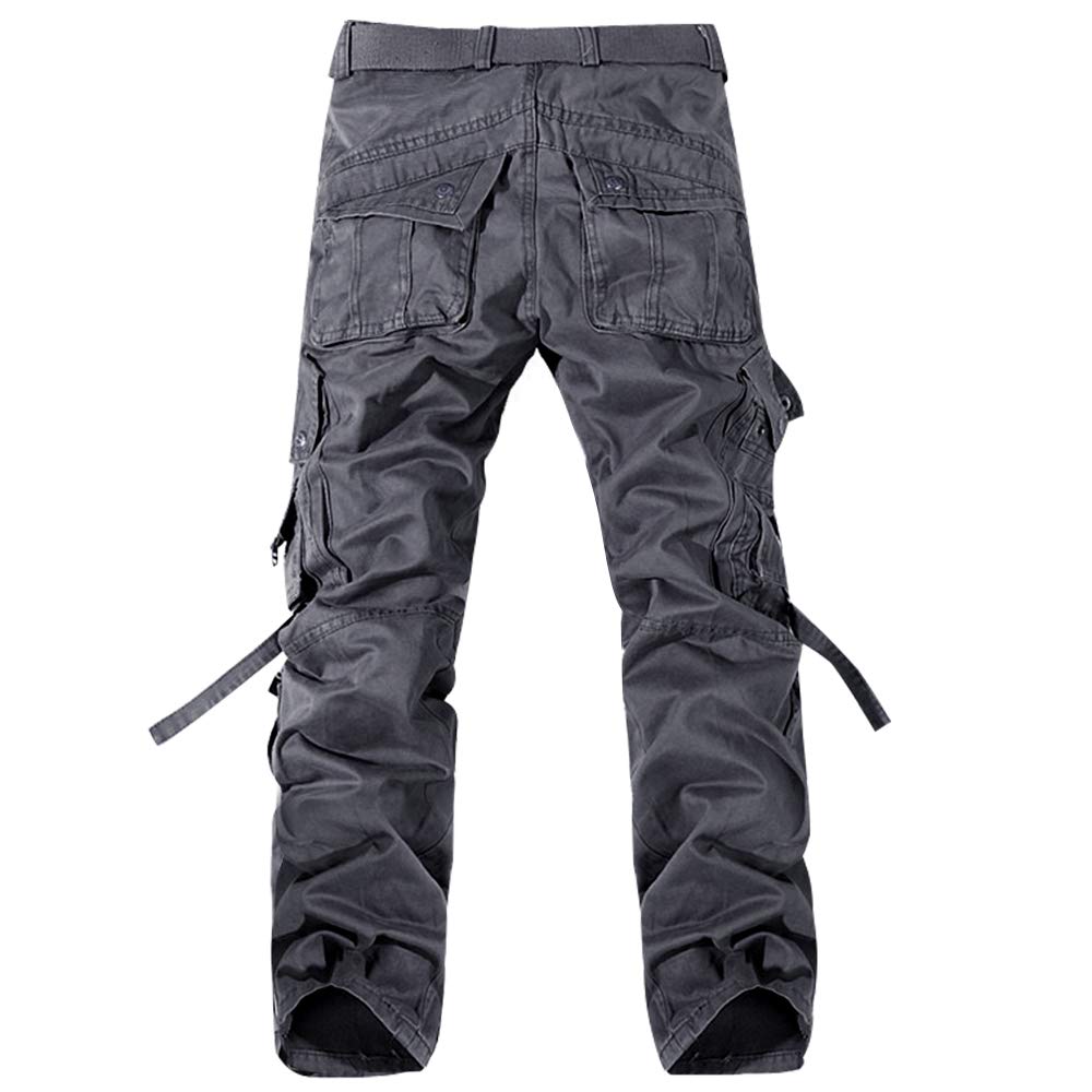Hommes Pantalons 100% Coton Cargo Sport Multi-Poches Epais Outdoor Lâche