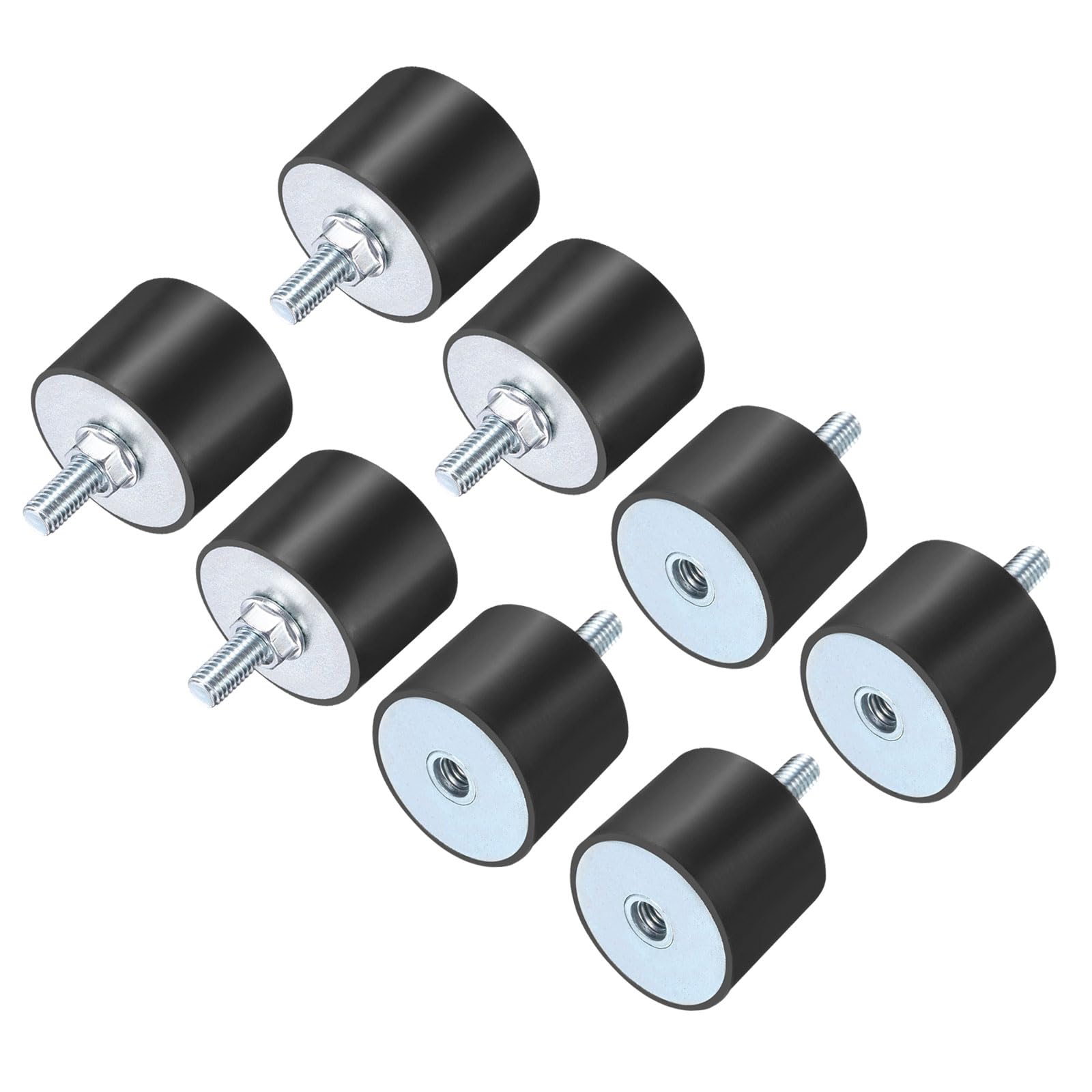 uxcell 6 supporti isolatori in gomma M8 x 23 mm con borchie 40 x 30 mm maschio femmina ammortizzatori vibrazioni ammortizzatori zincati cilindrici isolatori anti vibrazioni con 6 dadi di bloccaggio M8