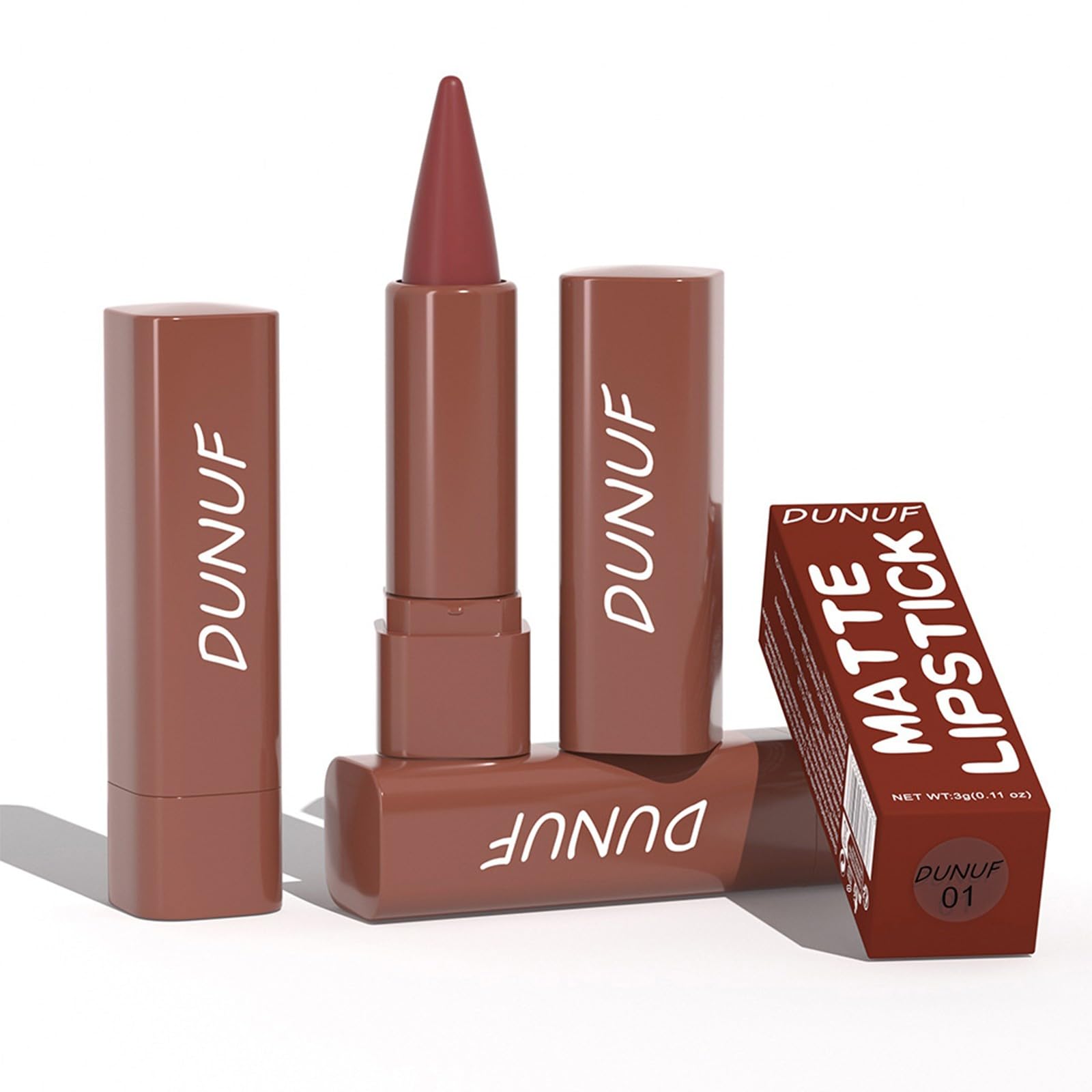 Set mit matten Lippenstiften, samtiger Farbverlauf, mit einziehbaren Lippenstiften, langlebig, für Damen und Geschenk (9 Stück Nr. 01 Nr. 09)