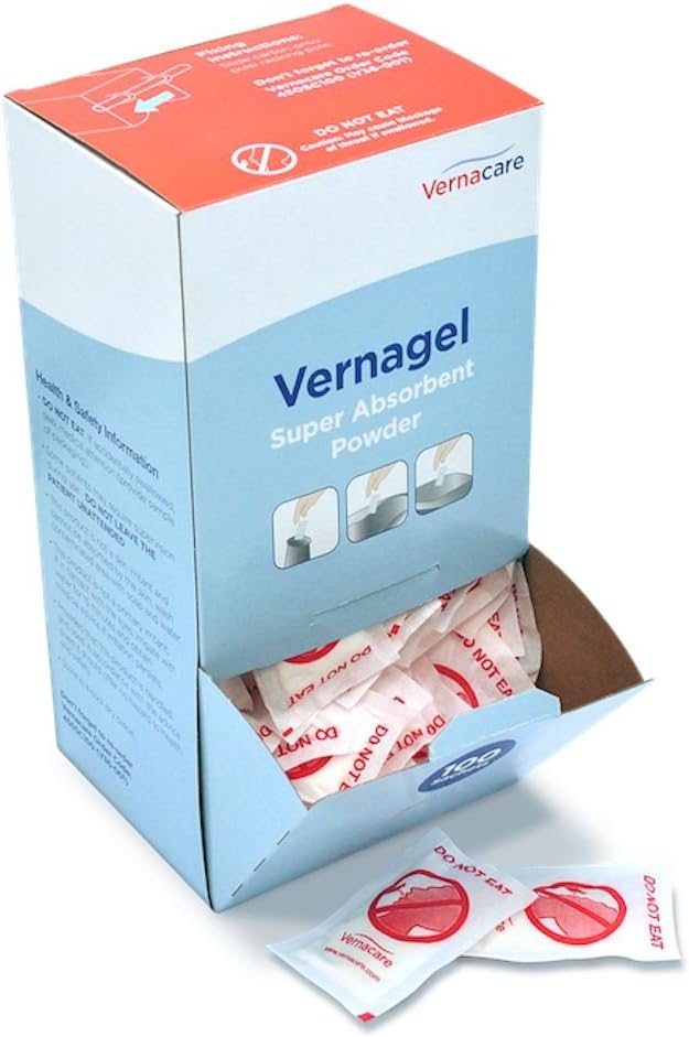Vernagel - Super Absorbent Powder Sachets for Bodily Fluids (Pack of 100)