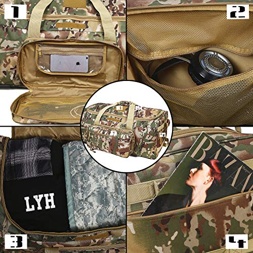 Warrios Product Wheeled Deployment Bag Military Tactical Trolley Duffel Bag,Rolling Luggage for Heavy-Duty Camping,Hiking(OCP)