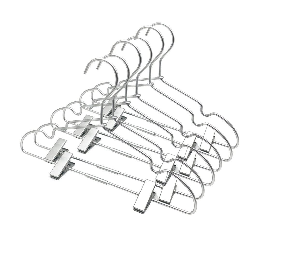 12.6" Children Silver Clothes Hangers with Clips,30-Pack,Coat Clothes Hangers, Standard Suit Hangers, Saving Space