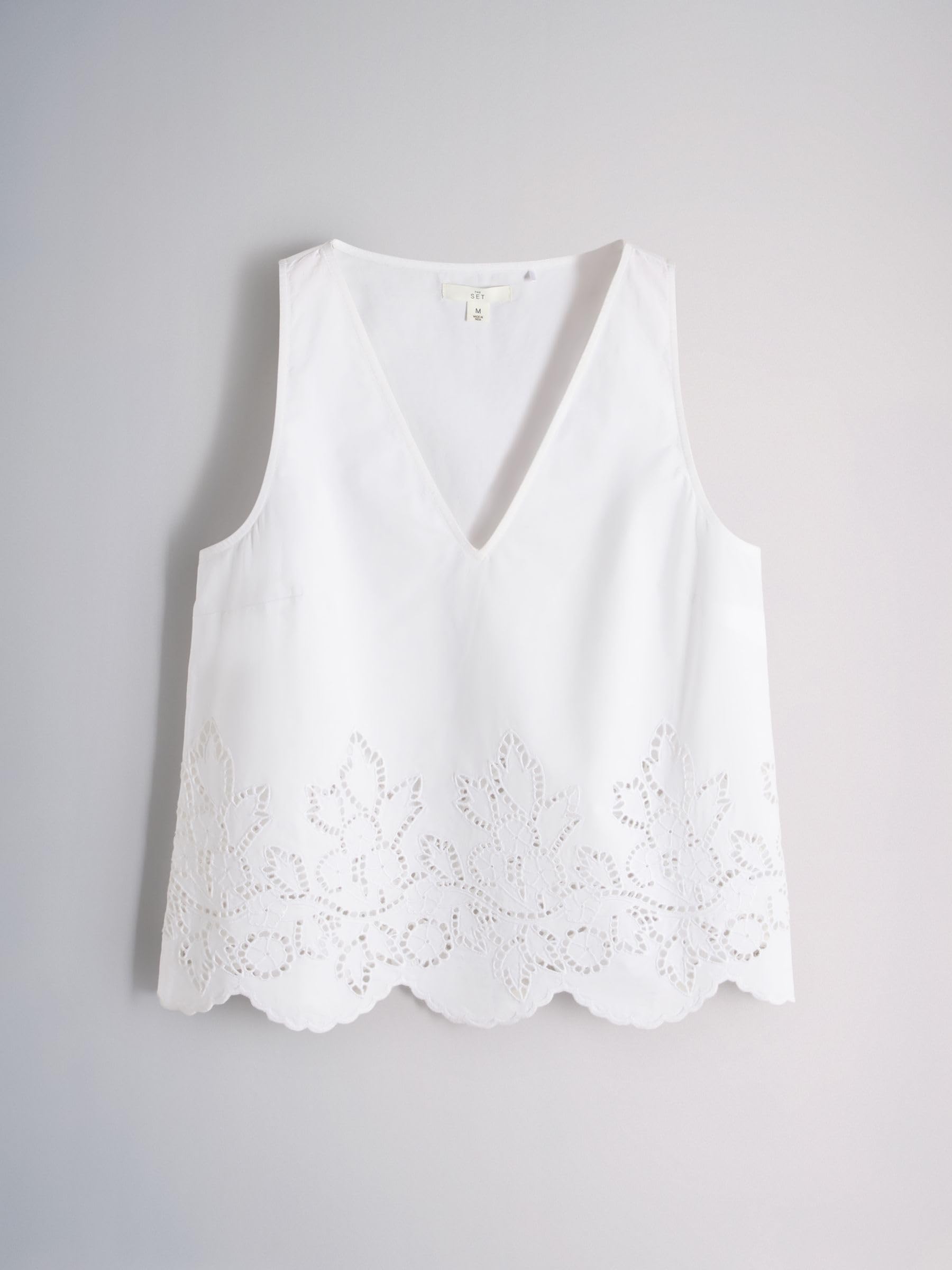 THE SET Donne Confezione da 2 top senza maniche con scollo a V in pizzo sangallo
