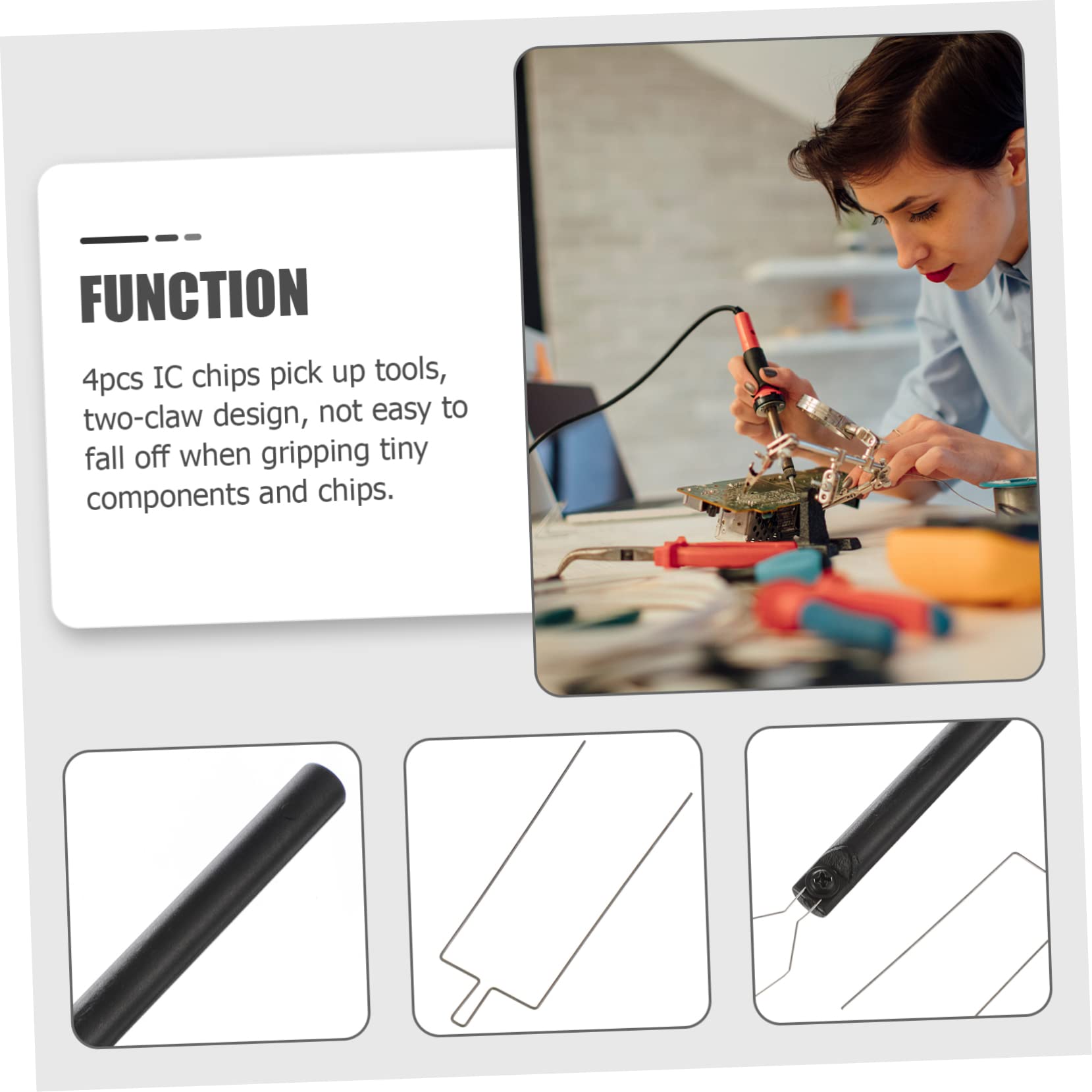 AUTSUPPL Ic Chip Picker Tool Ic Puller Chip Extractor Electrician Hand Tool Precision Grabber Fast Crawl Long Lasting