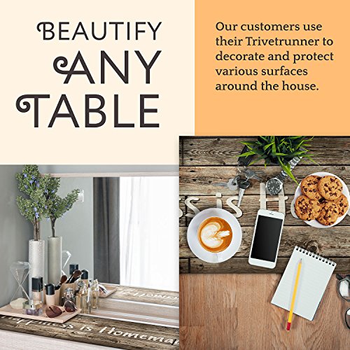 Anna Stay Table Runners - Trivet & Table Runner, Handles Heat Up To 300F, Anti Slip, Hand Washable, Great For Hot Dishes And Pots, Great As Dresser Decor & Table Decor, Wood Rustic Table Runner #TOP5