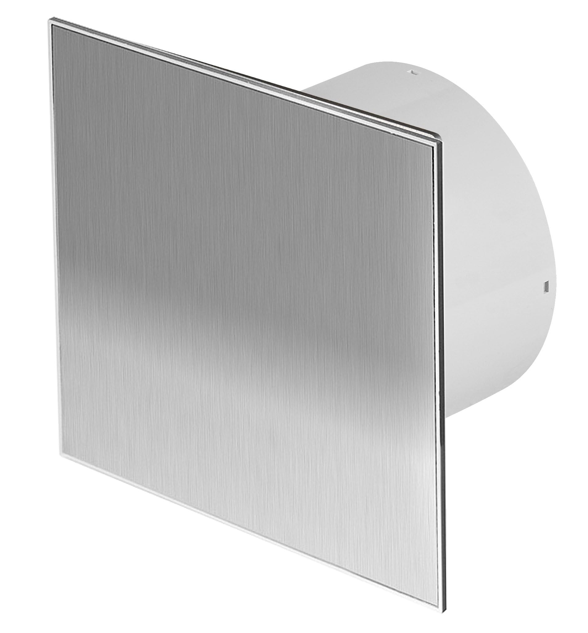 WTI125T designerski wentylator łazienkowy, ze stali nierdzewnej, z timerem/wybiegiem i klapą zwrotną, WTI125T, wentylator ścienny, wentylator łazienkowy, wentylator do zabudowy, do łazienki, kuchni, cichy, 12,5 cm