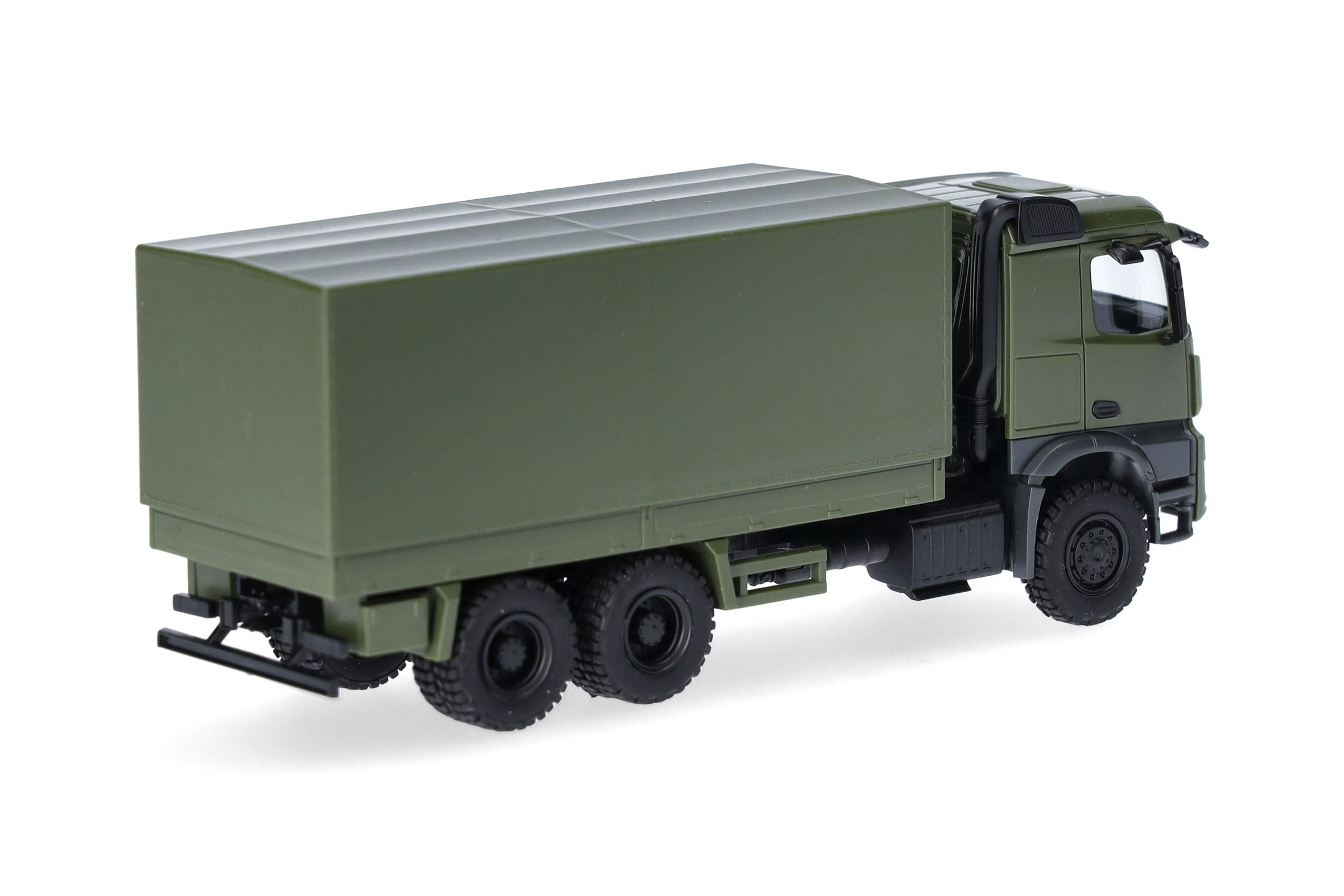 Herpa Truck Model Mercedes-Benz Arocs 6x6 Flatbed/Tarpaulin, Undecorated, Miniature in 1:87 Scale, Collectible - Image 2