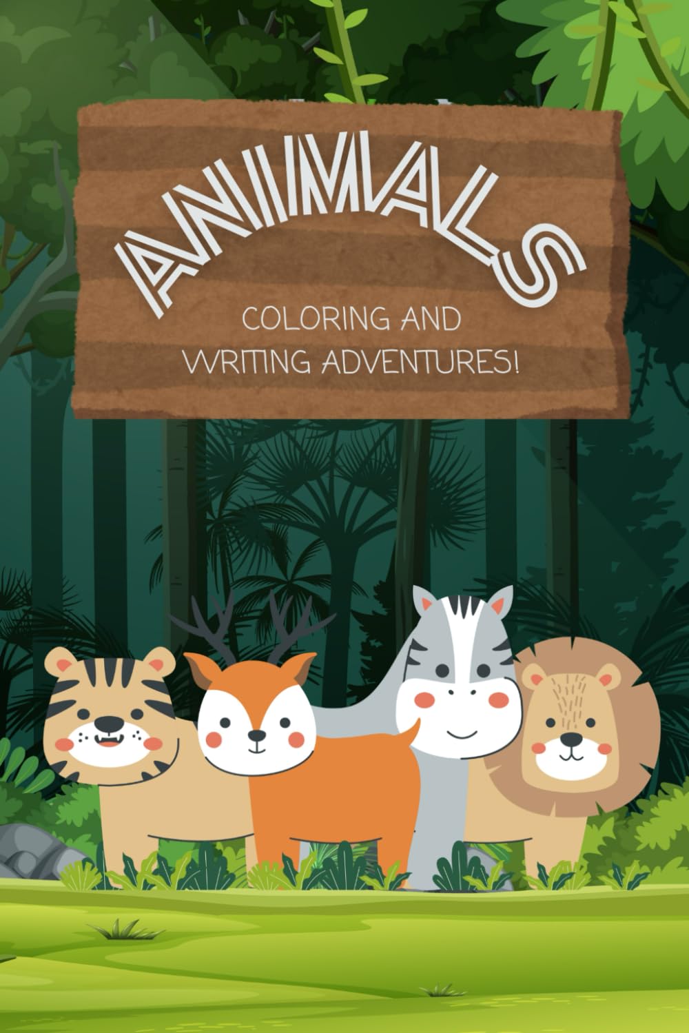 Animals Coloring And Writing Adventures Book | Kid's Practice Book