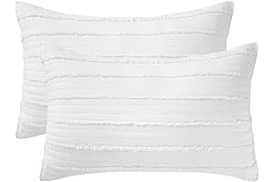 BOSOWOS White Pillow Shams Standard Size Set of 2