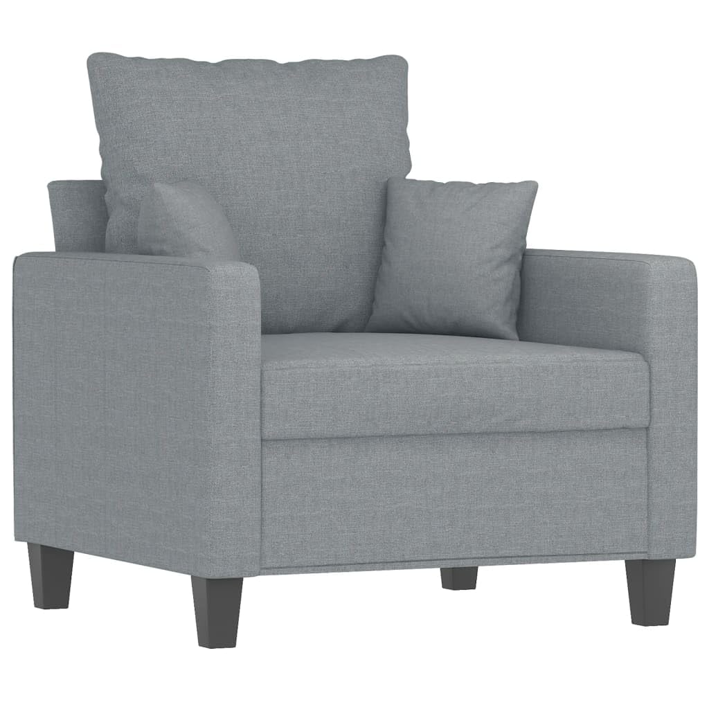 Poltrona con Poggiapiedi Grigio Chiaro 60 cm in Tessuto,Poltrona per Soggiorno,Poltrona Relax,Poltrona Camera da Letto,Poltrona Imbottita Moderna-3201081