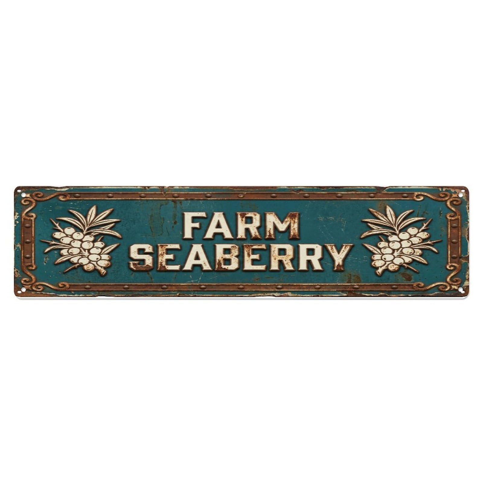Metal Tin Sign FARM SEABERRY Vintage Berry Rustic Farmhouse