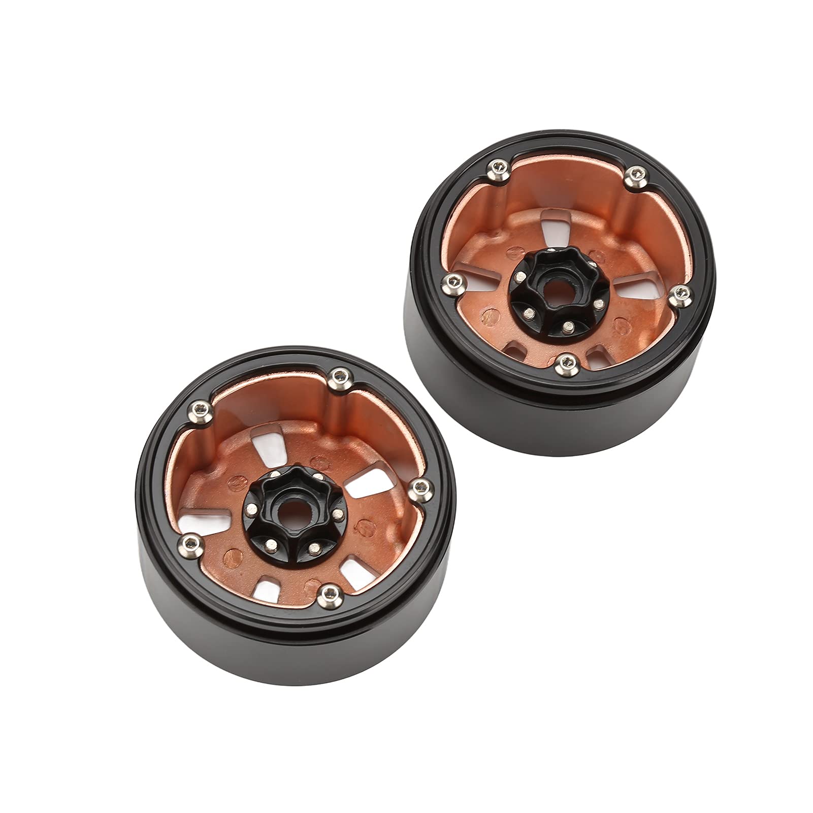plplaaoo RC Crawler piasta koła o wysokiej wydajności, trwała piasta felgi ze stopu cynku do AXIAL SCX10 TRX4 D90 Gold 64 mm 2 sztuki