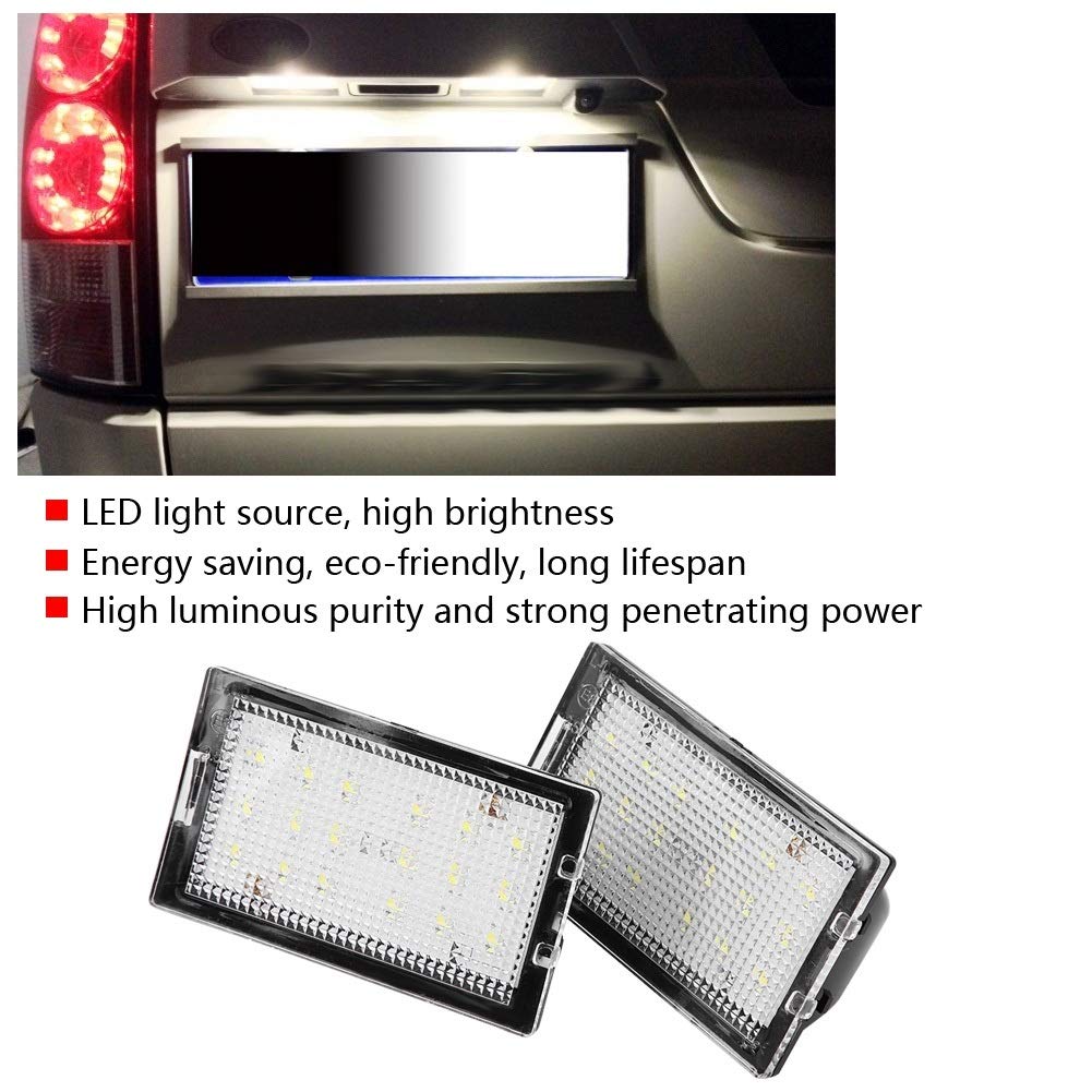 DEWIN Placa de Matrícula Luz Libre Error LED Luz de Matrícula Lámpara para Land Range Rover Sport L320 2005-2013 2Pcs