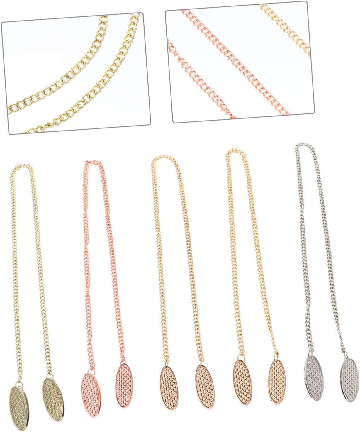 5pcs Metal Napkin Chain Napkin Holder Clips Towel Bibs Holder Bibs Clips Random Color
