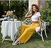 BEIGAI Wide Leg Trousers for Women Lounge Comfy Elastic High Waisted Drawstring Pants Ladies Summer Trousers with Pockets,Light Yellow,L #5