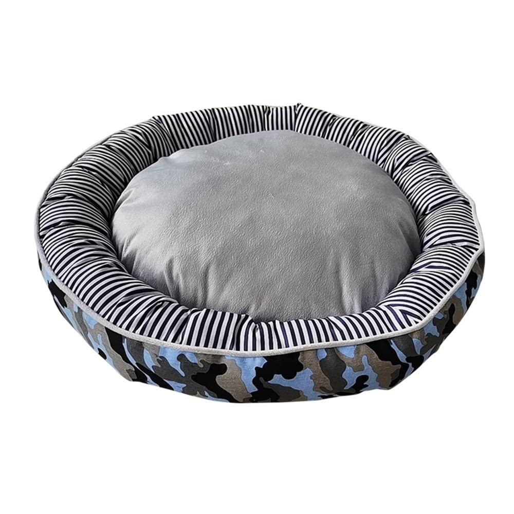 Lit pour grand chien Nobby Elio camouflage bleu grand panier rond 110cm