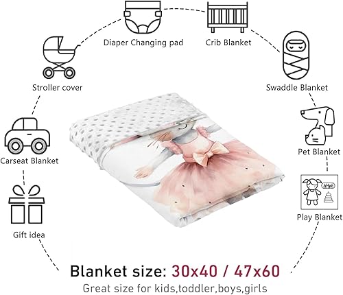 Miniatura 7 de Manta de bebé personalizada para niños, nombre personalizado con diseños de ratón, franela suave con respaldo de puntos de doble capa, manta