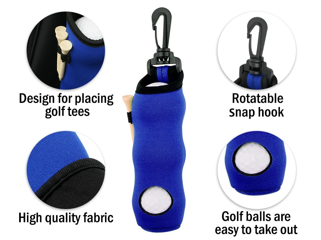 Bolsa de Golf con Clip para 3 Pelotas - Almacenamiento y Transporte de Accesorios