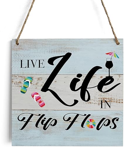 HTBIG Letrero de madera rústico con diseño de tortuga marina, decoración de pared colgante de madera para el hogar al aire libre, 7.1 x 7.1