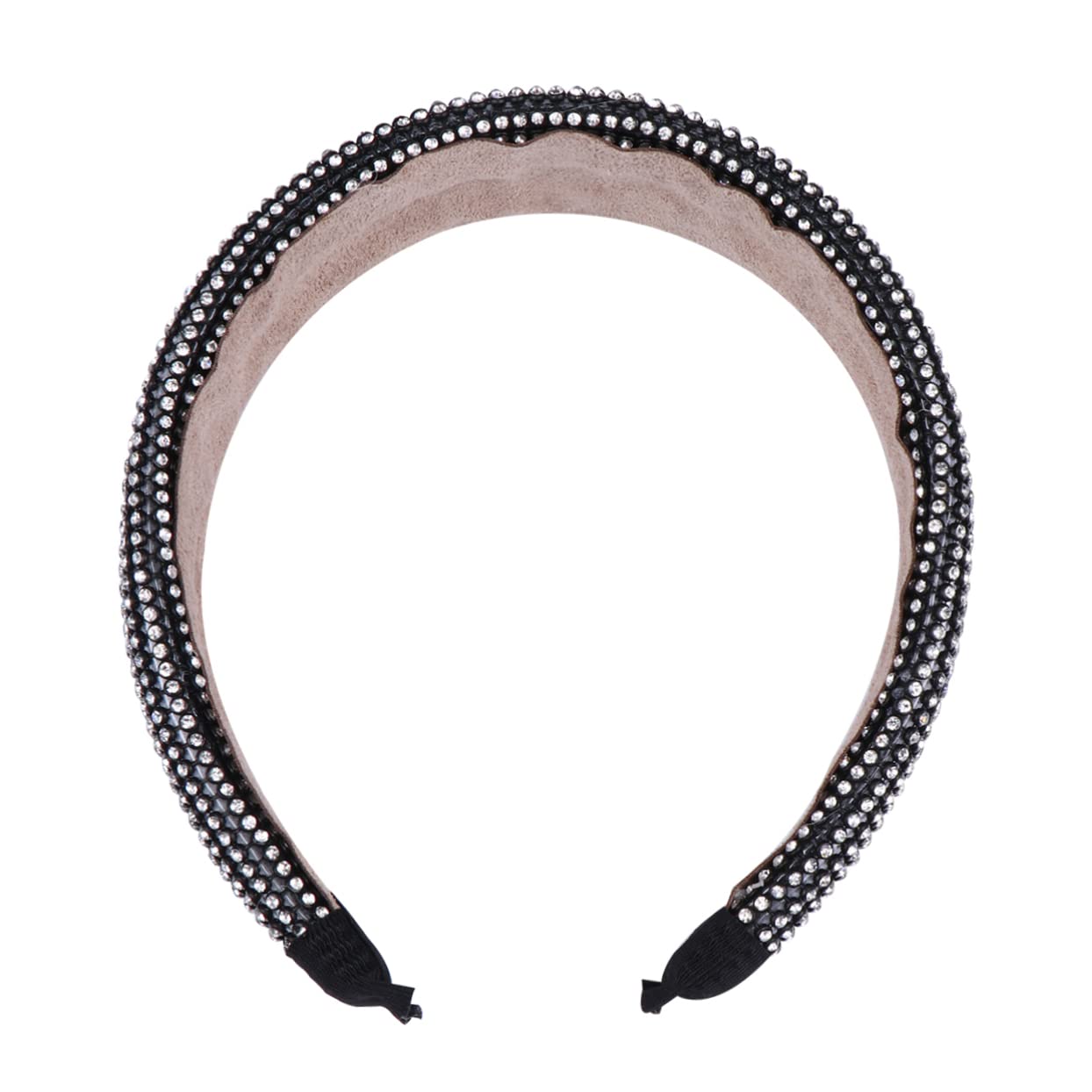 Ipetboom 3pezzi Fascia Per Elegante Con Strass e Ampia Visiera Accessorio Per Semplice e Chic Per Donne e Ragazze Nero