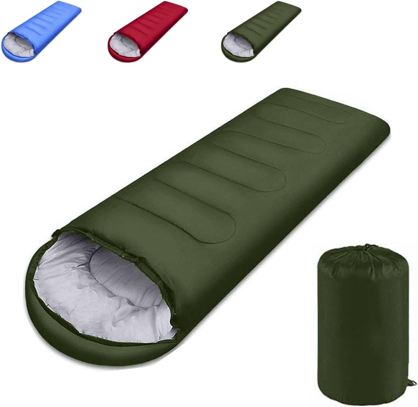 Camping Sleeping Bag - Lightweight Backpacking Sleeping Bag for Adults Boys and Girls, Waterproof Camping Gear Equipment, Traveling, and Outdoors (Green)