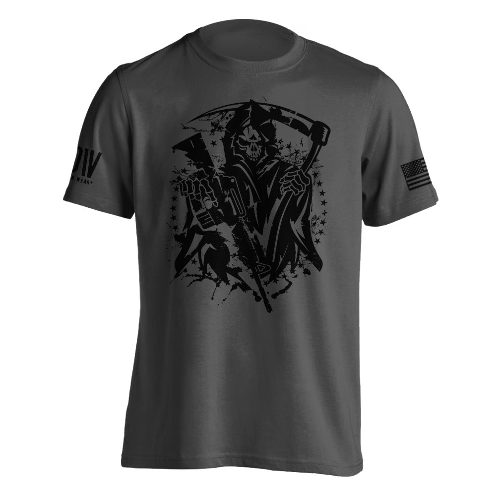 Dion WearMen's Short Sleeve Graphic T-Shirt, Grim Reaper