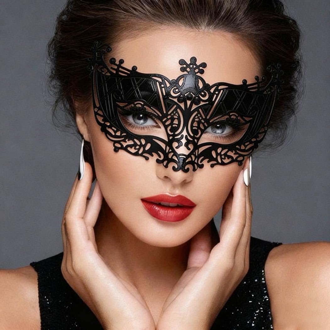 Masquerade Mask for Women Venetian Mardi Gras Mask Black Prom Ball Party Costume Masks