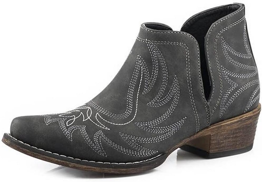 ROPER® Ava Women Boots for Leisure and Adventure – Faux Leather Upper – Man-made Lining – Stacked Heel Black 3 10.5 M