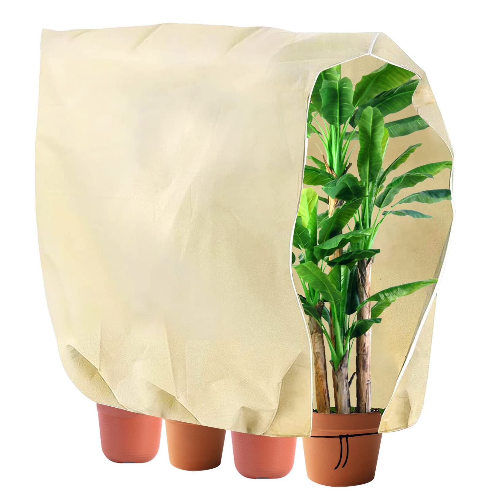 OTCOY Winterschutz Für Pflanzen 80x120cm - Frostschutz Abdeckung Mit Zugband