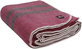 Thick Alpaca Wool Blanket Heavyweight Alpaca Wool Blanket for Camping Outdoors or Using Indoors | Soft Peruvian Alpaca Wool Blankets That Come in Twin, Queen, King (Queen, Soft Wine - Brown Stripes) - coolthings.us