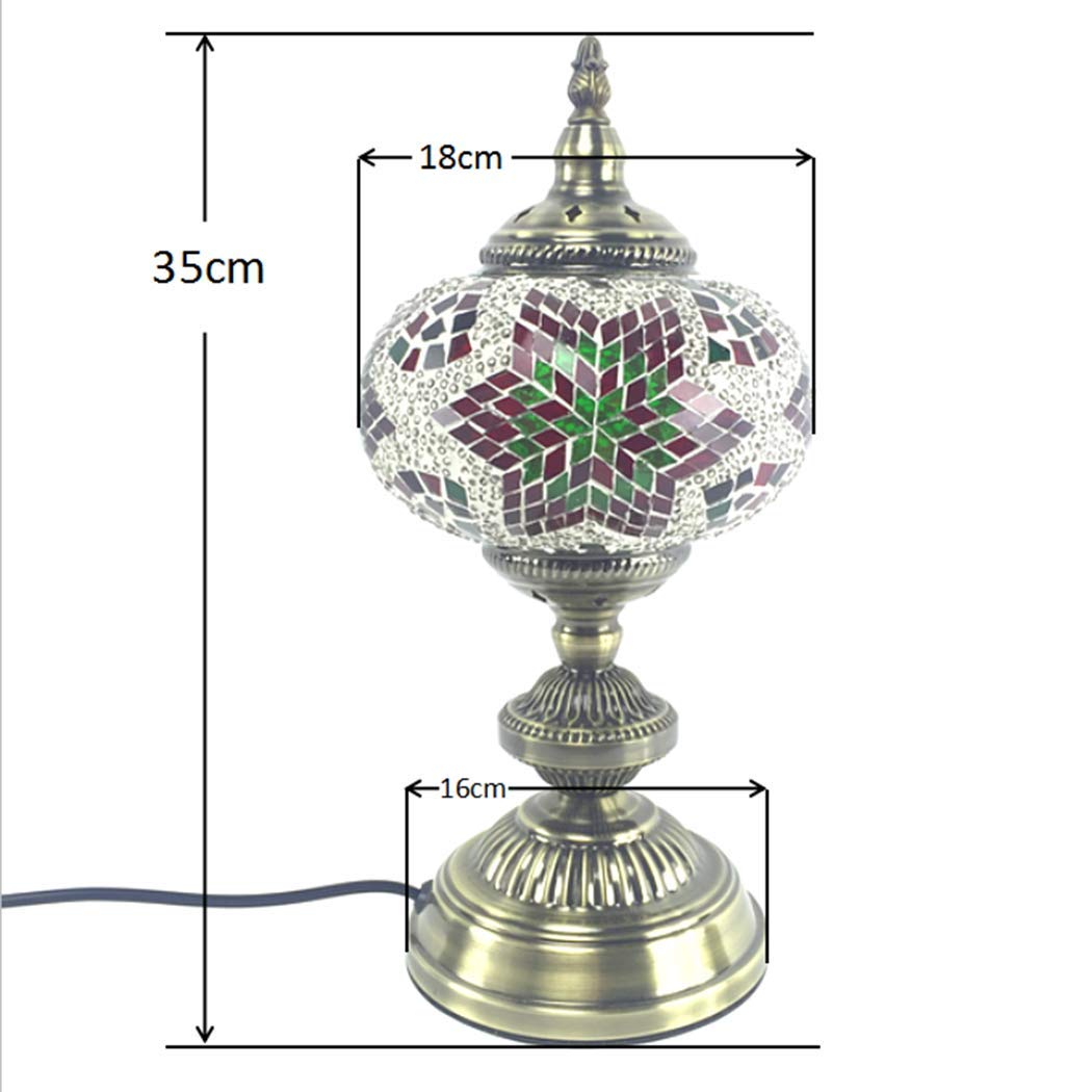 Turecka mozaikowa lampa stołowa Marokańska ręcznie robiona szklana lampa na biurko w stylu Retro Art Stained Glass'ego Śródziemnomorska lampka nocna Oprawy oświetleniowe do sypialni Salon Jadalnia