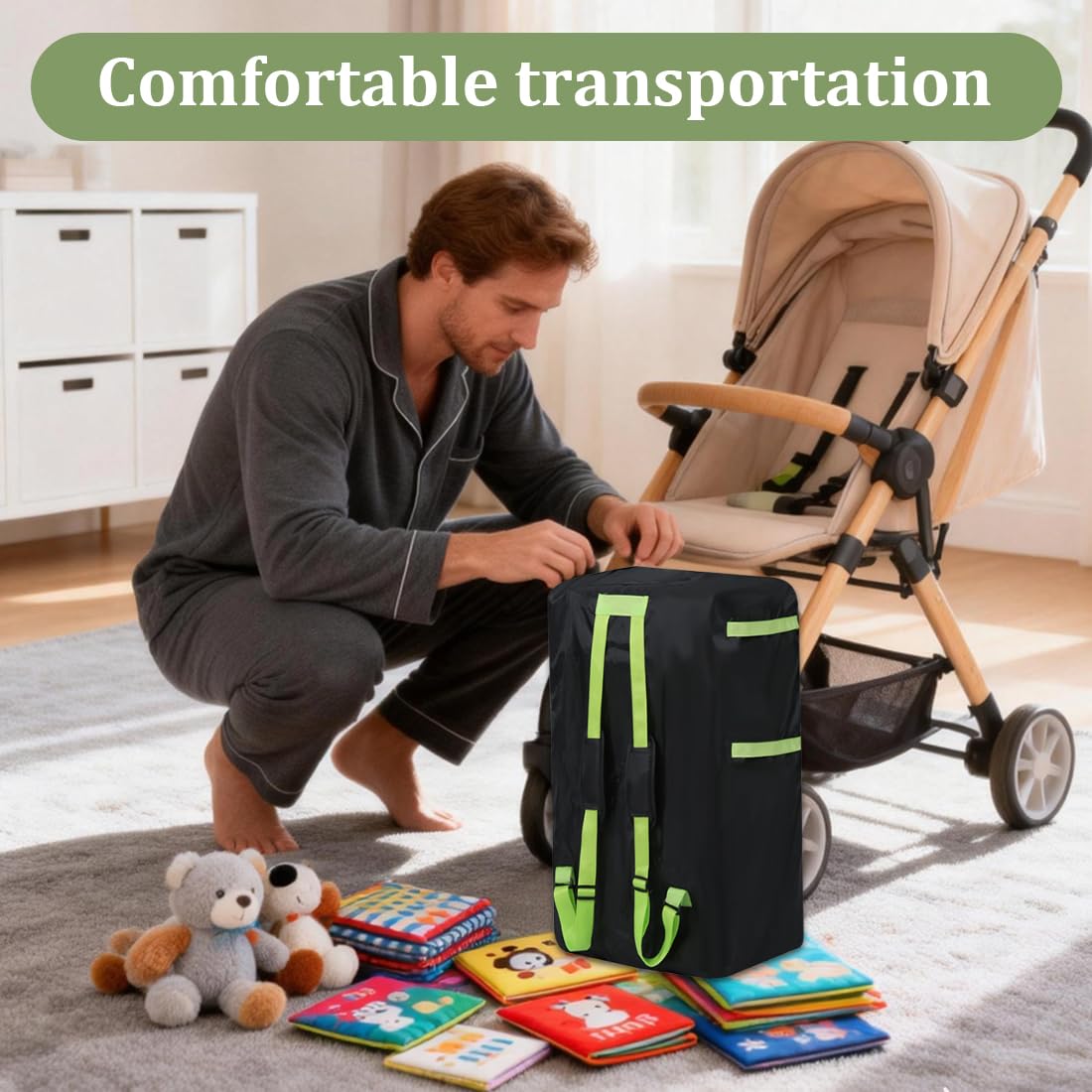 Borsa da Viaggio per Passeggino, Borsa da Trasporto per Carrozzine con Tracolla Borse da Viaggio, Borsa per Seggiolino Auto Pieghevole, Copertura impermeabile, Borsa per passeggino per viaggi in aereo