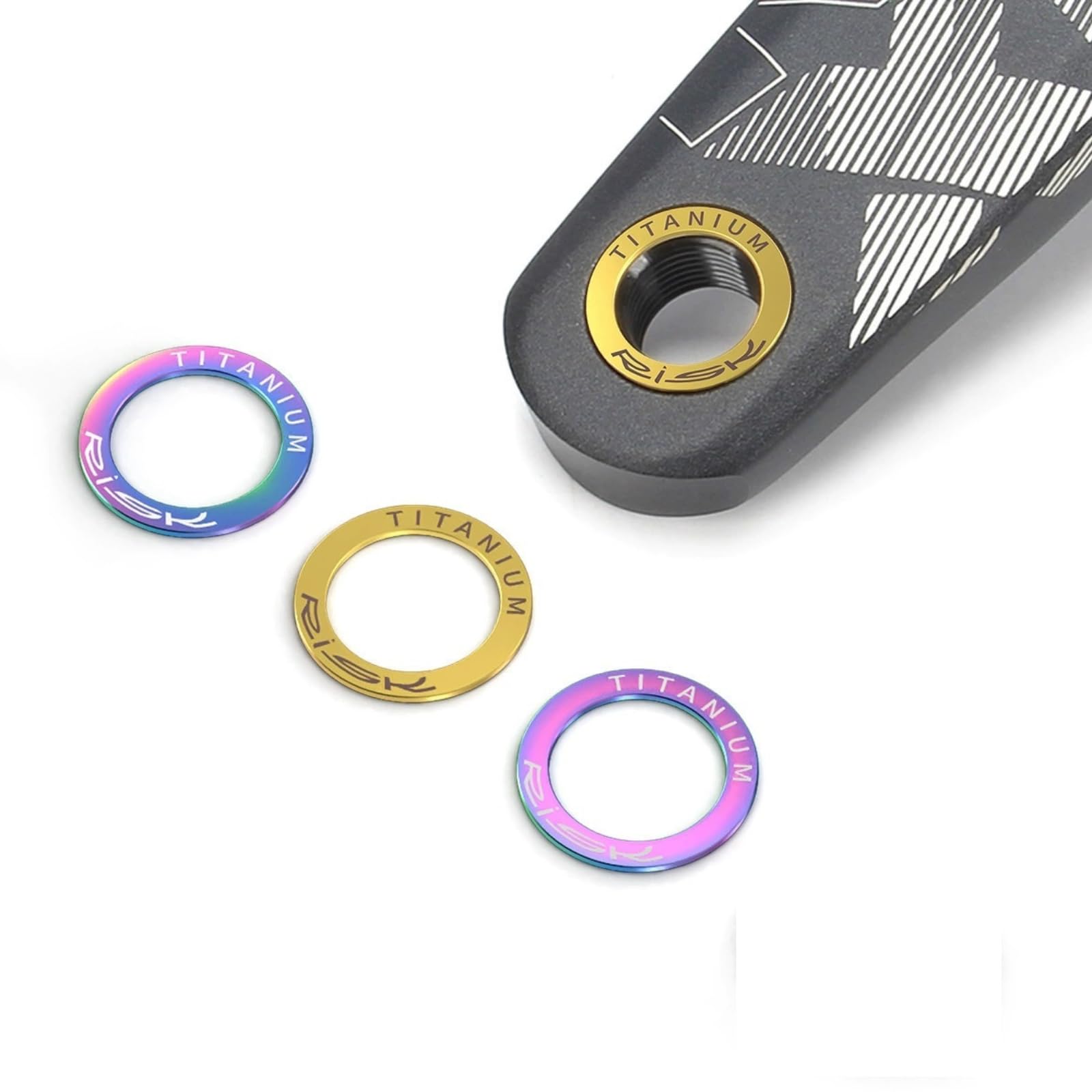 BMX クランクスプロケットペダルワッシャー Amazon | ペダルスペーサー クランク用ワッシャー チタン製 0.8mm 2枚